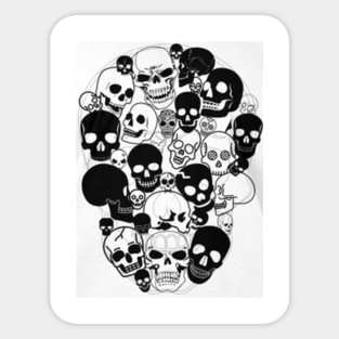 Spooky Skulls for Halloween, scary Halloween skull Sticker